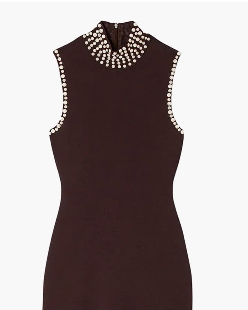 Sandro Fringed Knit Maxi Dress - Image 1