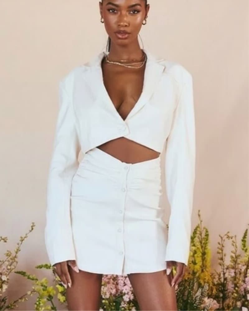 House Of CB Cut Out Mini Blazer Dress - Image 1