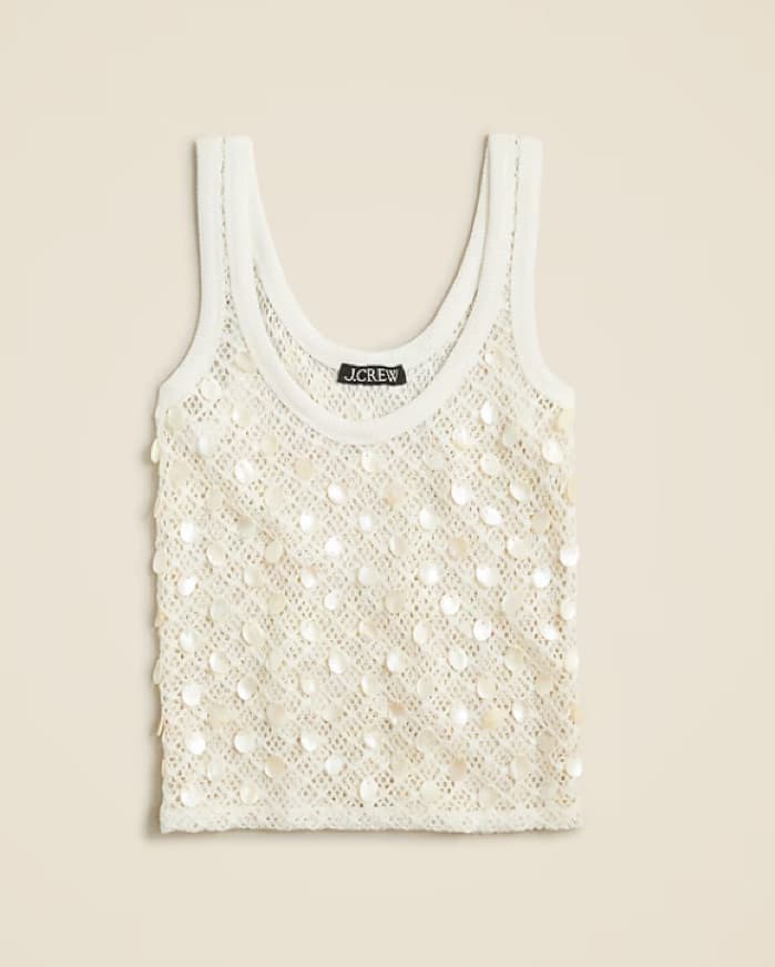 Jcrew Crochet shell-embroidered tank top - Image 2