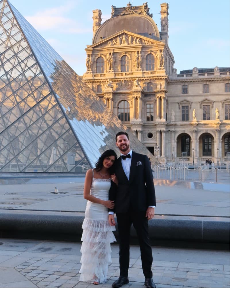 Elegant Lace-Tiered White Gown - Image 1