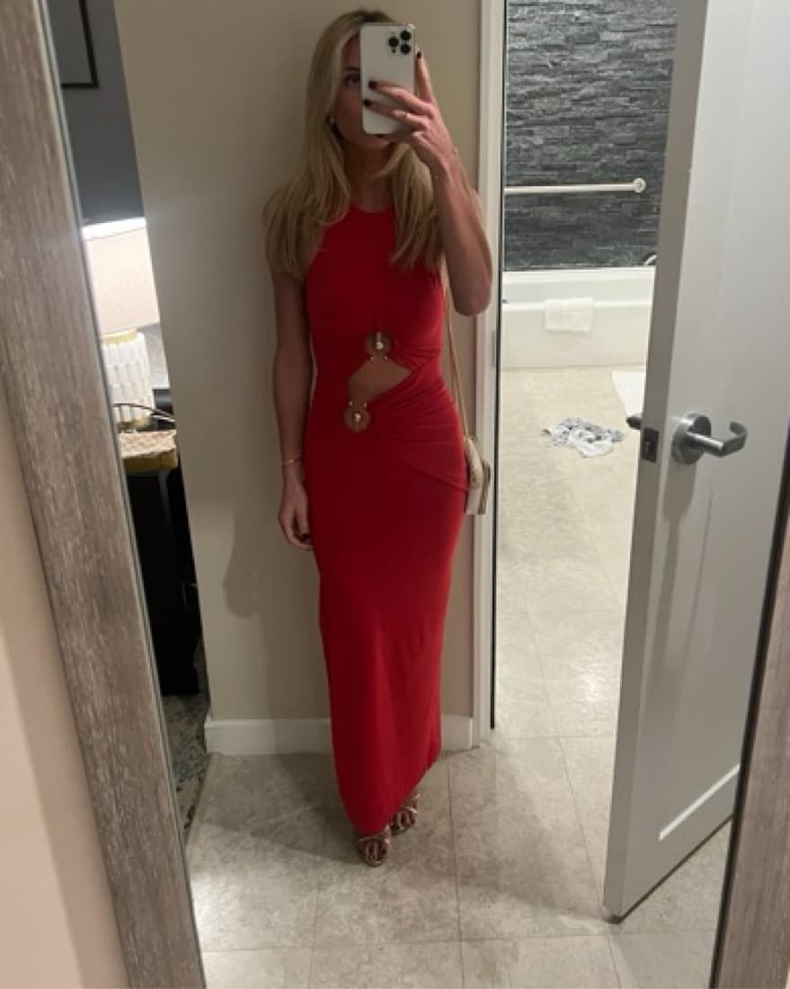 Bardot Red Dress  - Image 2