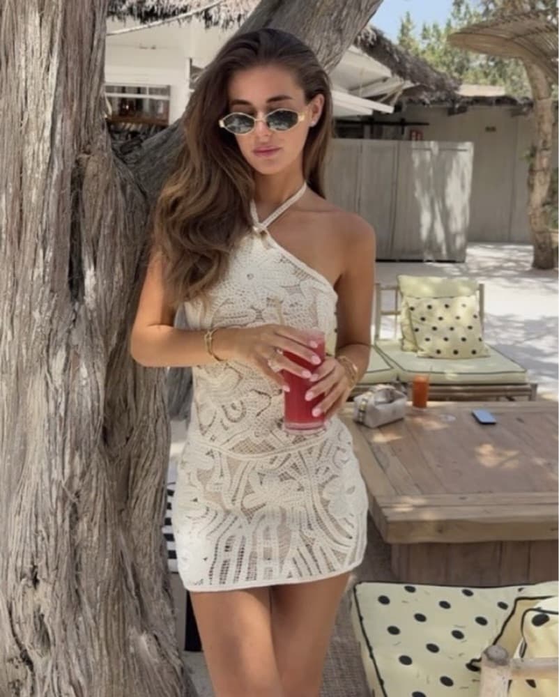 Intricate Crochet Halter Dress - Image 4