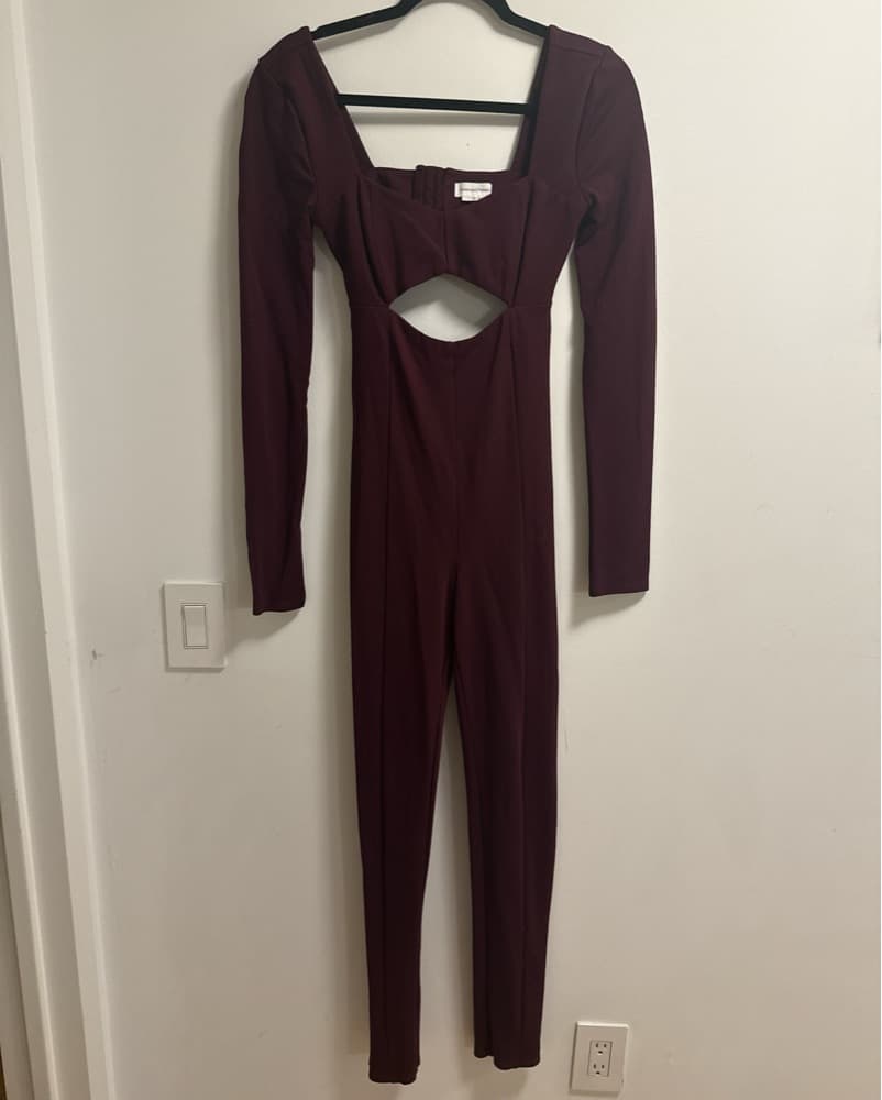 Lovers And Friends Burgundy Jumpsuit - Image 1