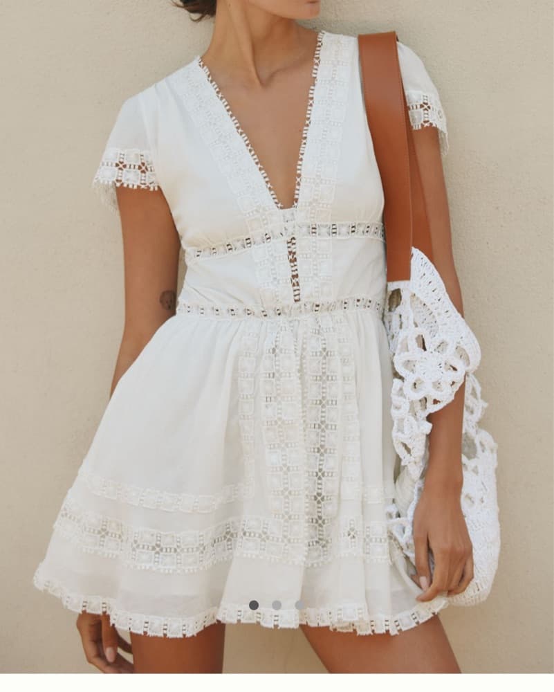 Peixoto Piper Lace-Trimmed Cotton Dress - Image 3