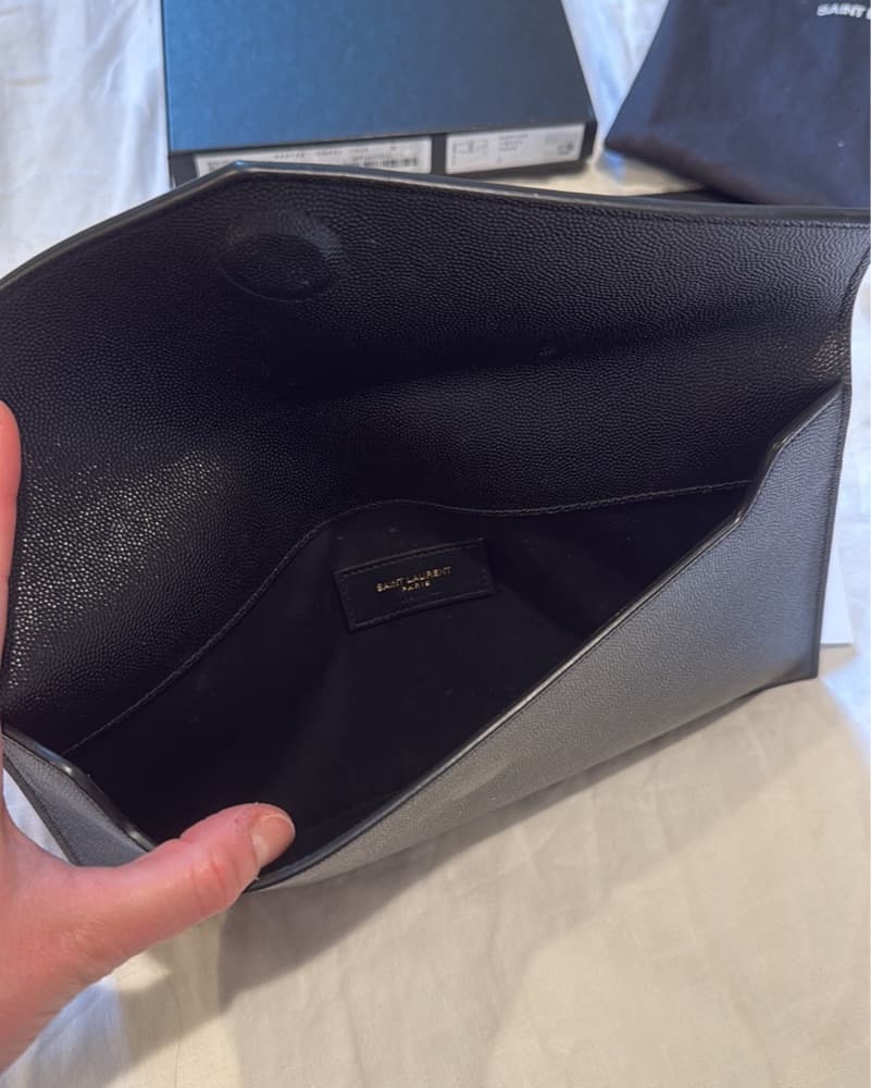 SAINT LAURENT Uptown Leather Clutch - Image 3