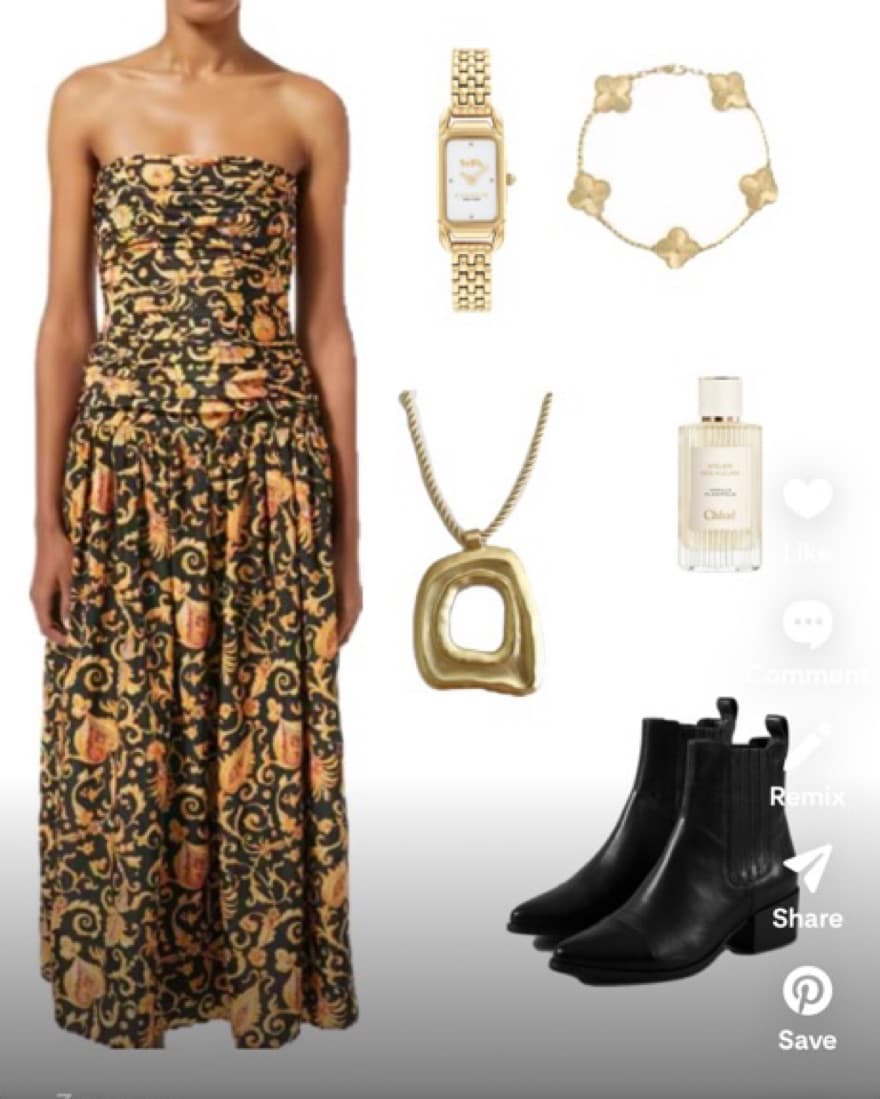 Rhode Paisley Print Strapless Dress - Image 2