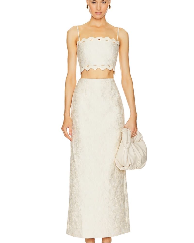 Morgan Skirt and Top In Cream Jacquard - Image 1