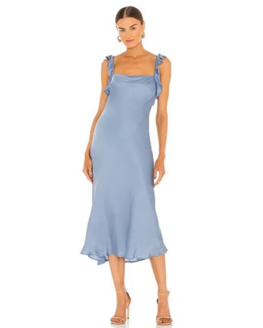Astr The Label Periwinkle Silk Dress - Image 1