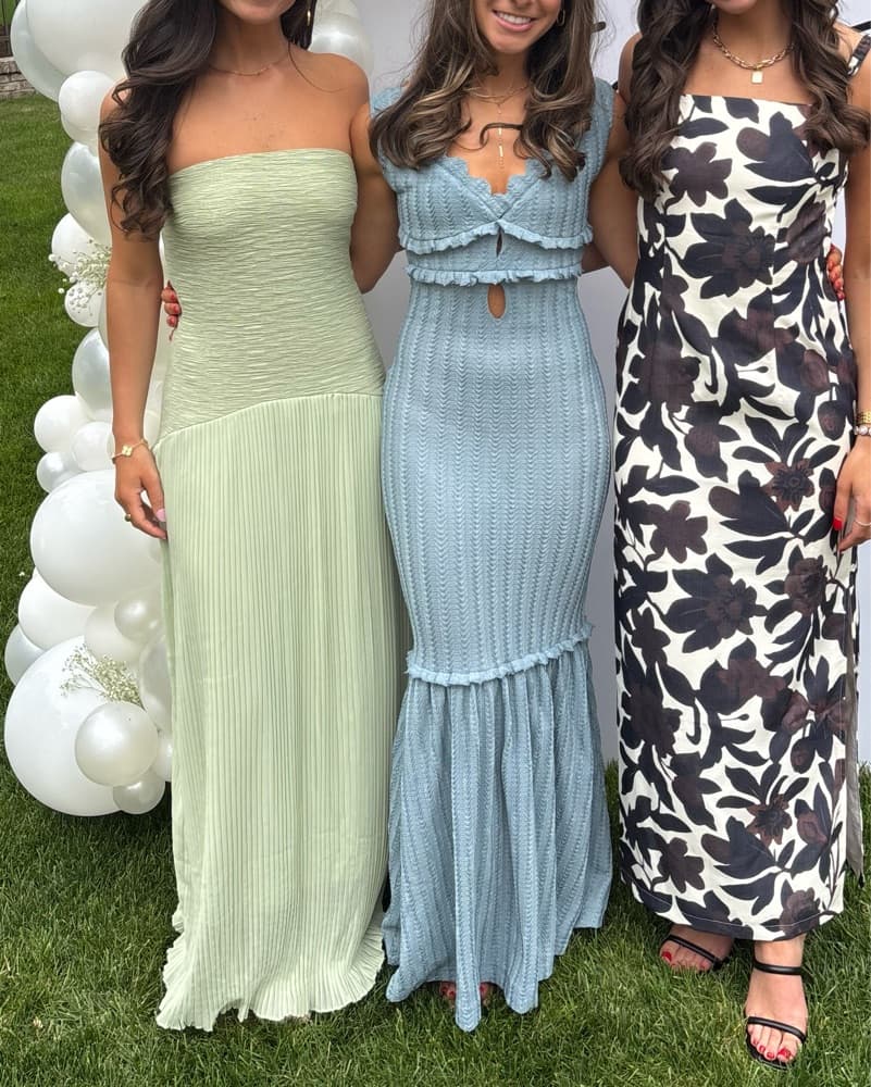 Drop Waist Pleated Green Maxi Dress - Image 4