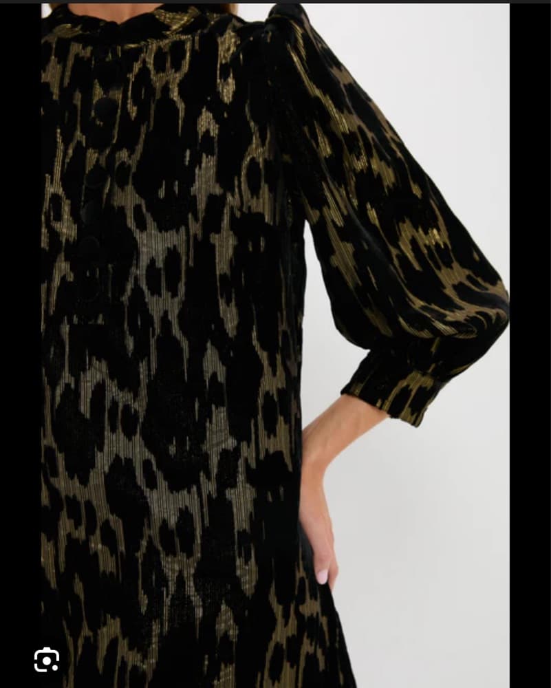 Black And Gold Velvet Metallic Dress - Image 1