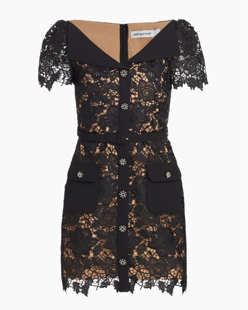 Self-Portrait Guipure Lace Mini Dress - Image 2