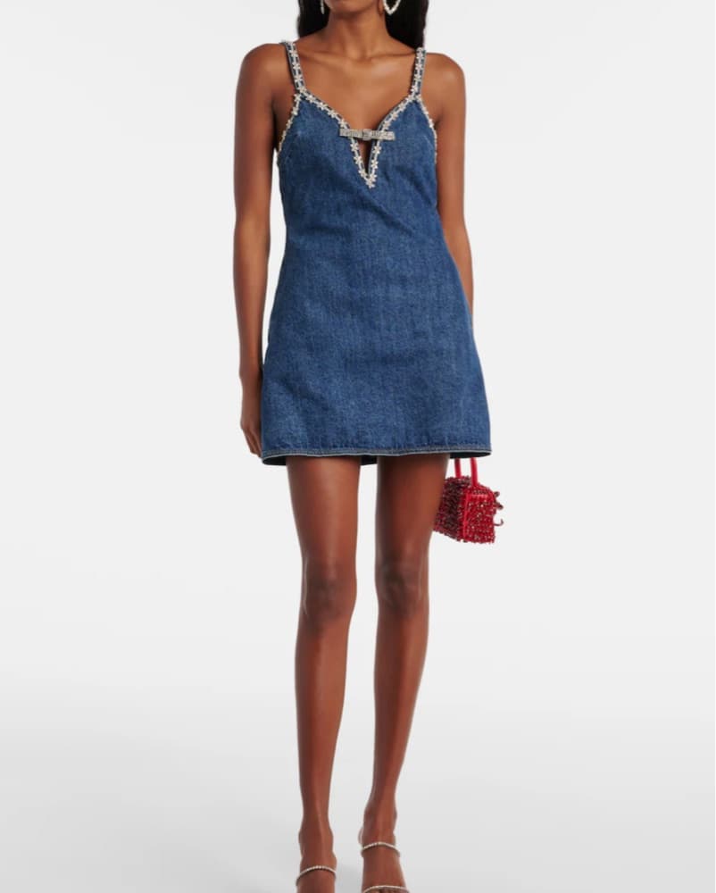 Self Portrait Crytal Denim Dress - Image 1