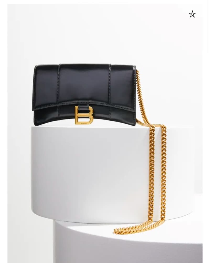 Balenciaga Hourglass Leather Wallet on Chain - Image 3