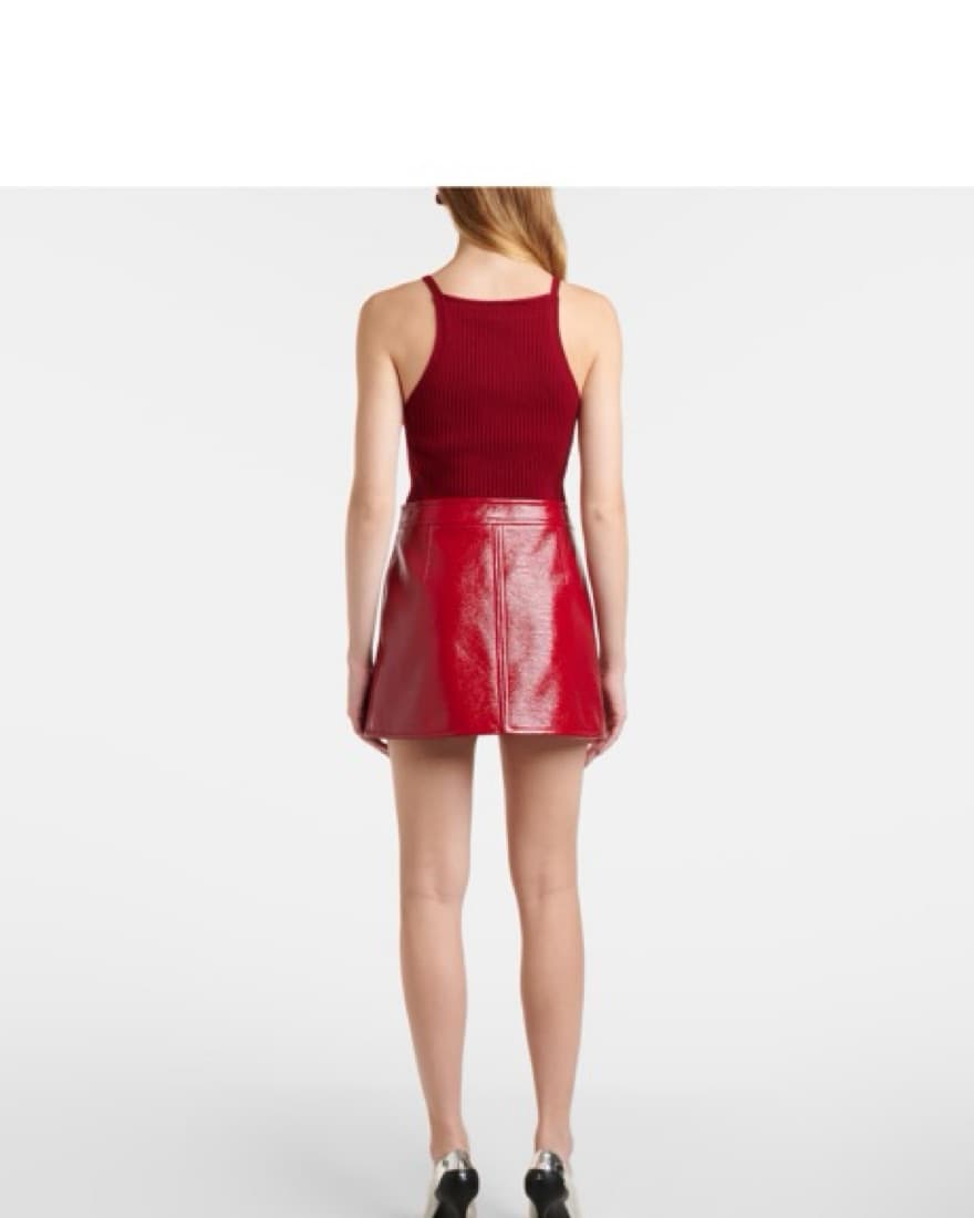 Classic Courreges Red Vinyl Mini Skirt  - Image 4