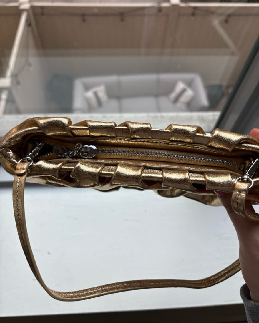 STAUD Gold Metallic Shoulder Bag - Image 3