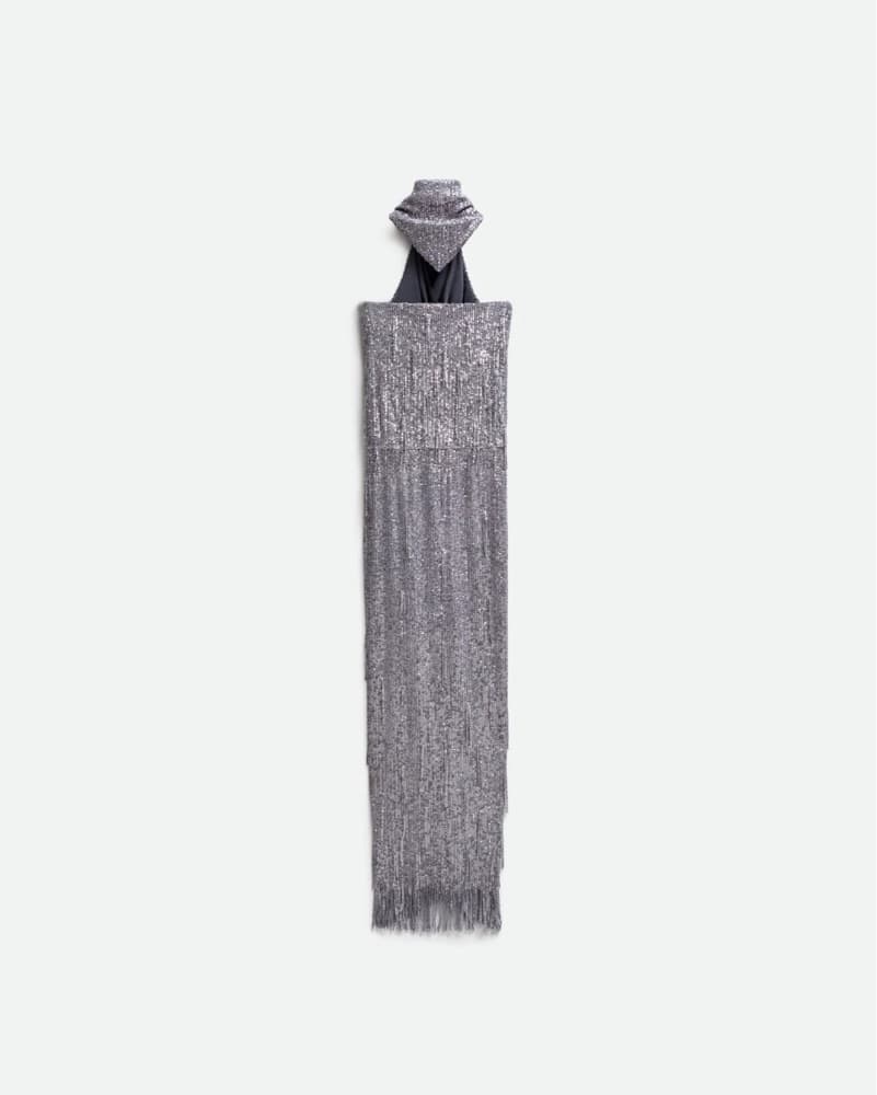 BEVZA SUNBEAM SILVER LONG DRESS - Image 5