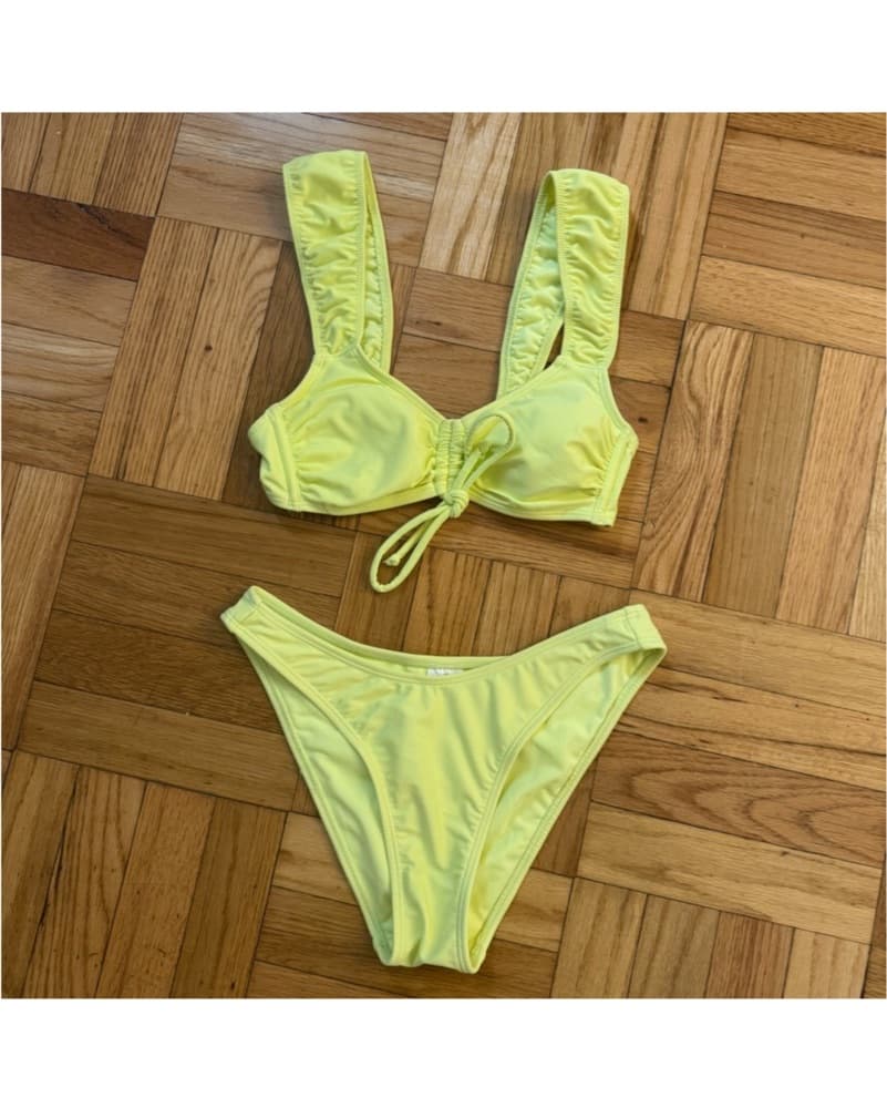Vibrant Lime Yellow Ruffle Bikini - Image 5