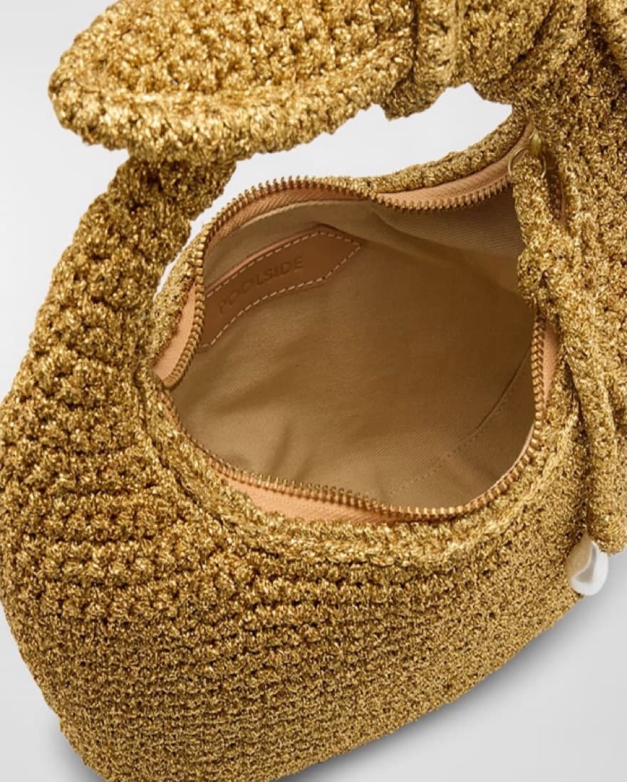 POOLSIDE Josie Knot Metallic Gold Bag - Image 3