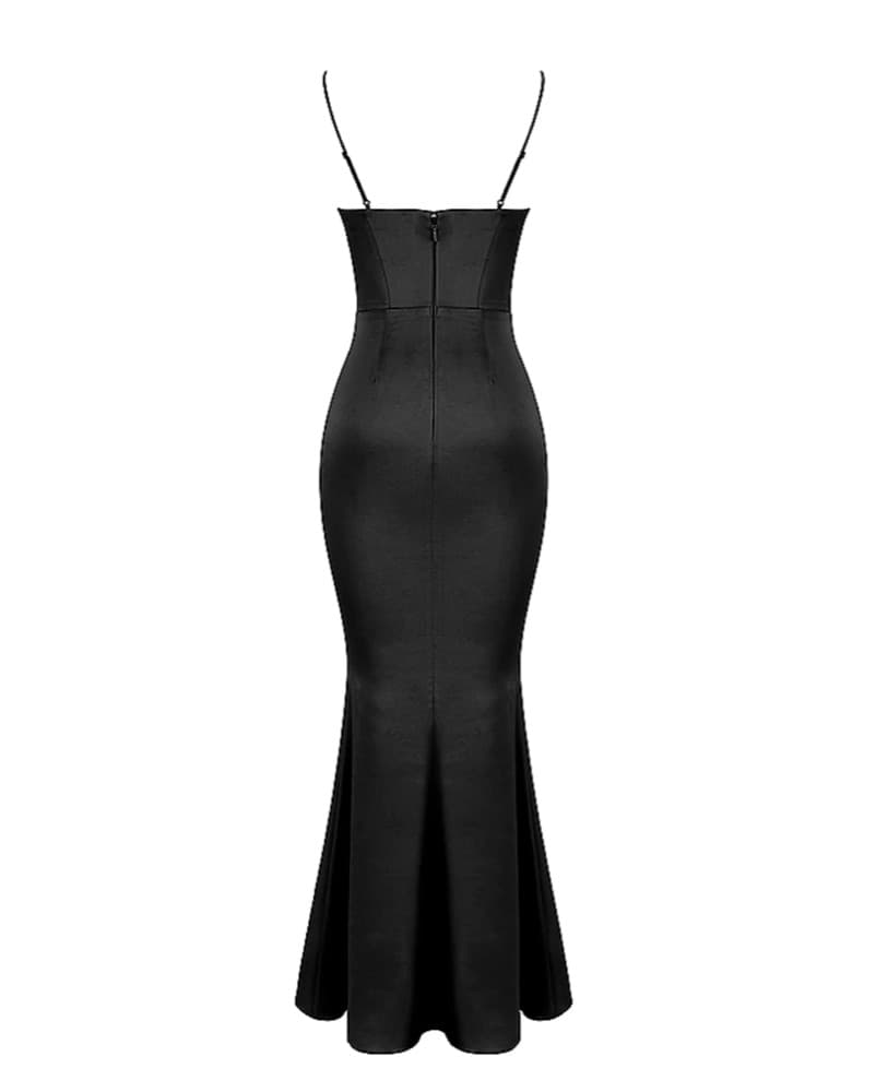 House Of CB Black Satin Corset Gown S - Image 4