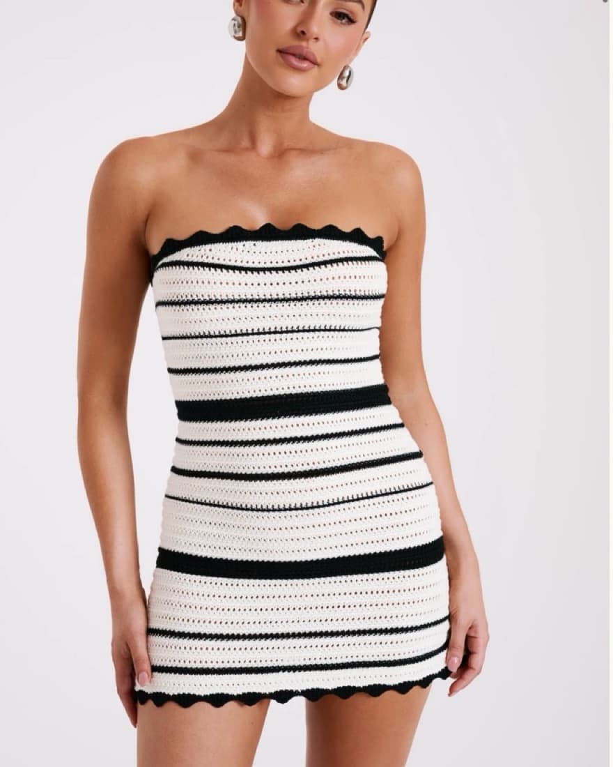 Crochet Knit Mini Dress Meshki  - Image 1