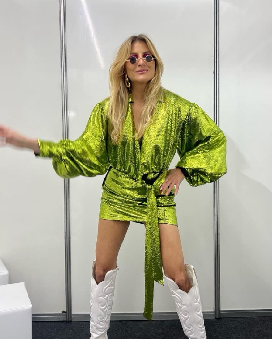 Green Sequence Blouse  - Image 2
