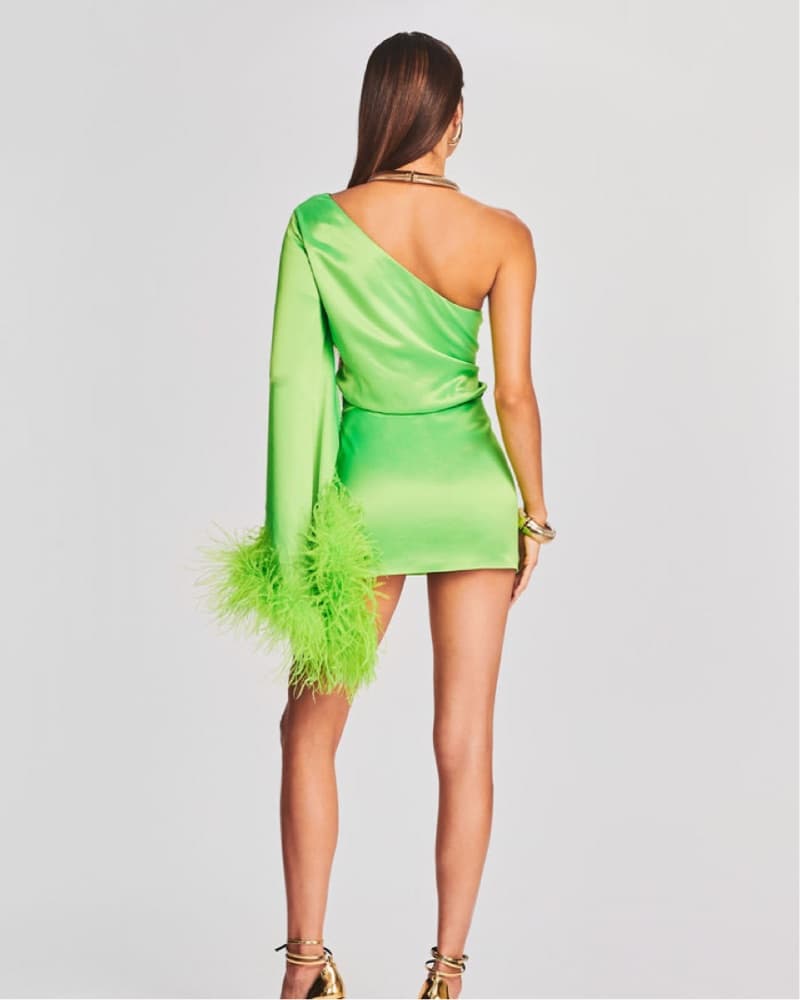 Retrofete Allegra Dress in Lime Punch  - Image 2