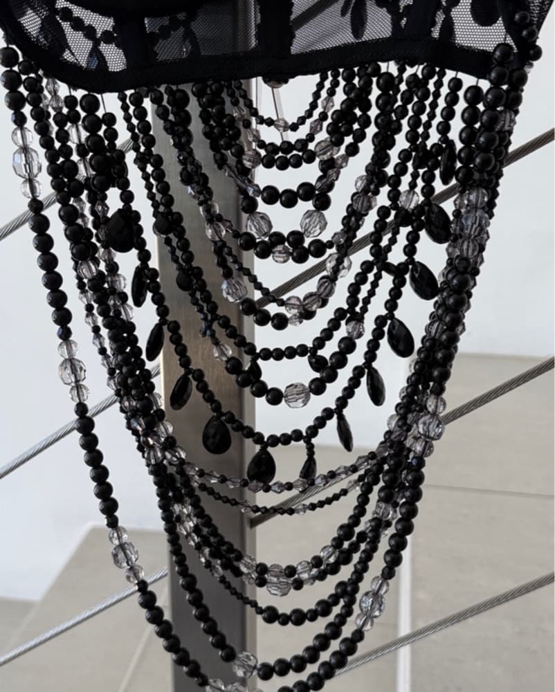 Patbo Beaded Black Bralette top S - Image 5