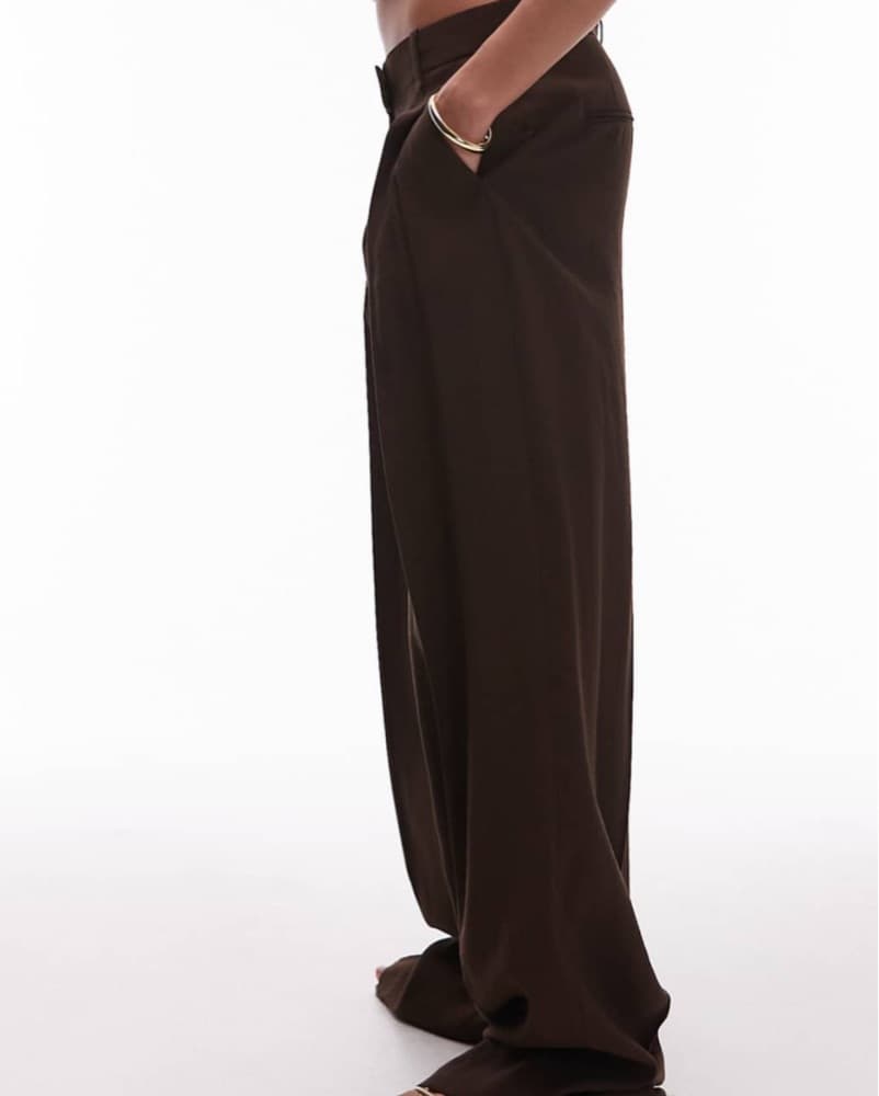 Elegant Wide-Leg Brown Pants - Image 2