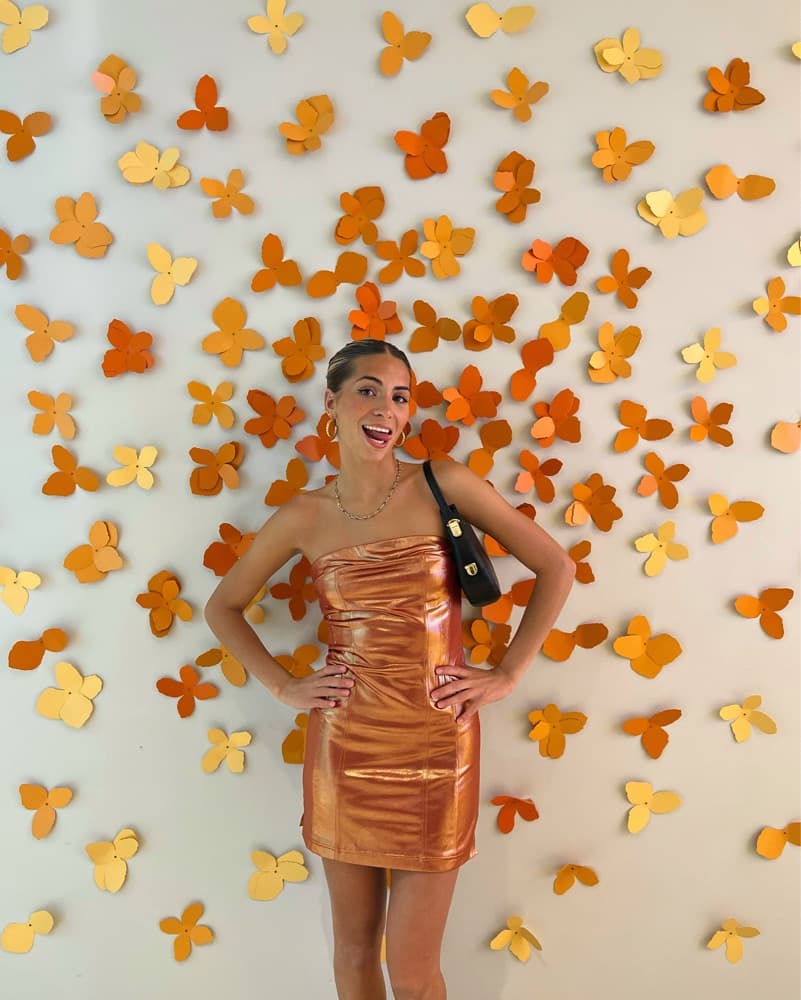 Shimmering Copper Metallic Dress - Image 3