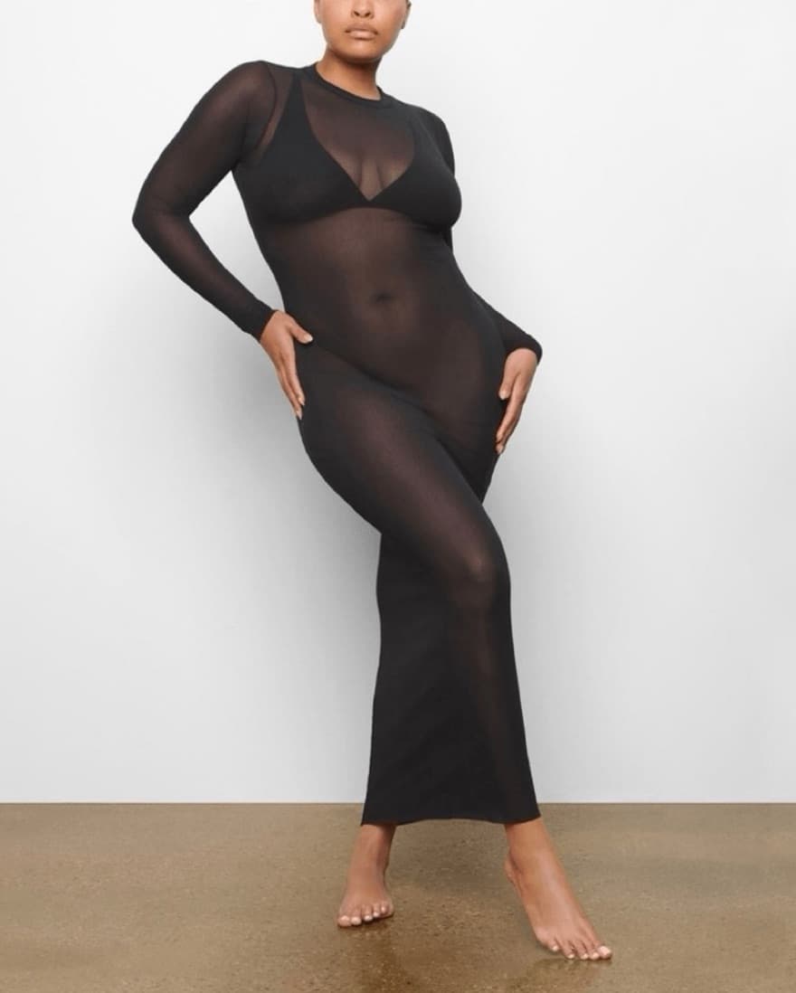 Skims Summer Mesh Long Sleeve Dress - Image 4