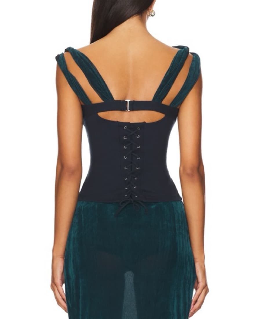 Elegant Emerald Green Ruched Buci Top - Image 3