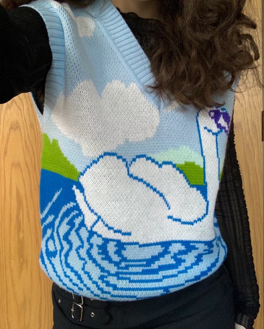 House of Sunny Swan Sweater Vest - Image 1