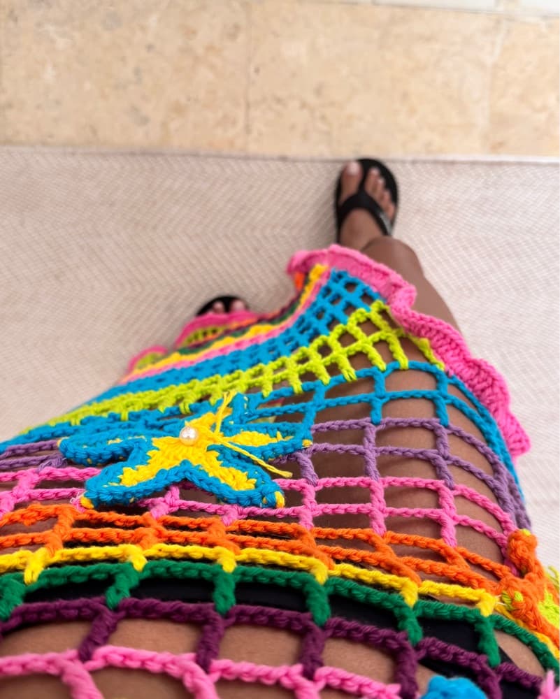 Vibrant Crocheted Maxi Dress - Image 3