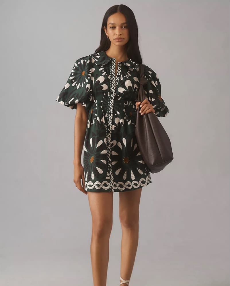 Farm Rio ainika flowers green dress - Image 1