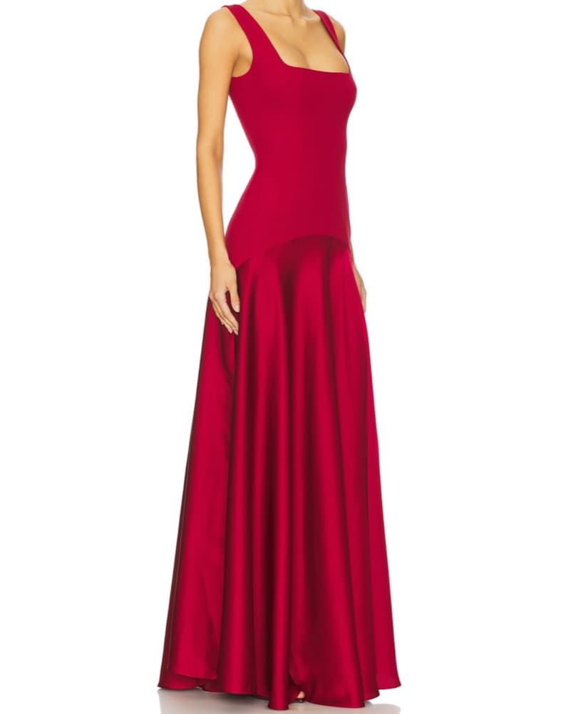 Red Revolve Silk Gown  - Image 3