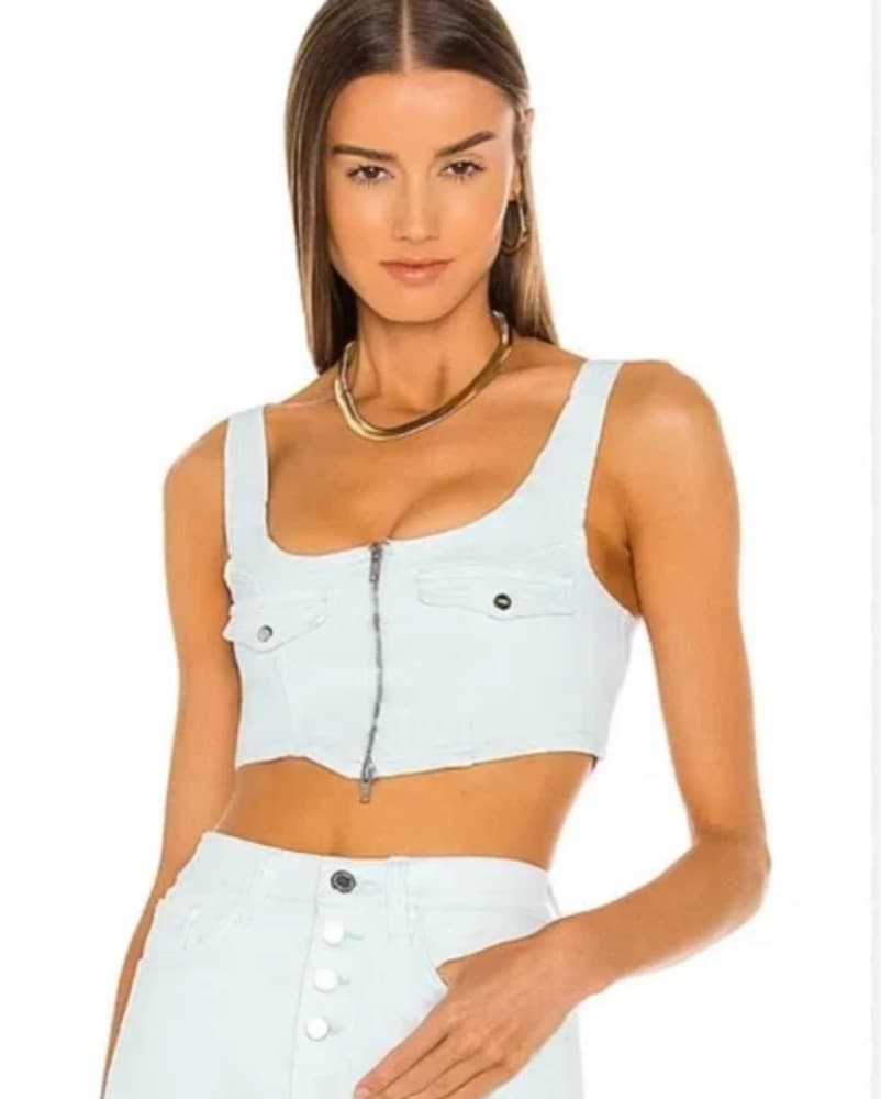 Weworewhat Denim Corset - Image 1
