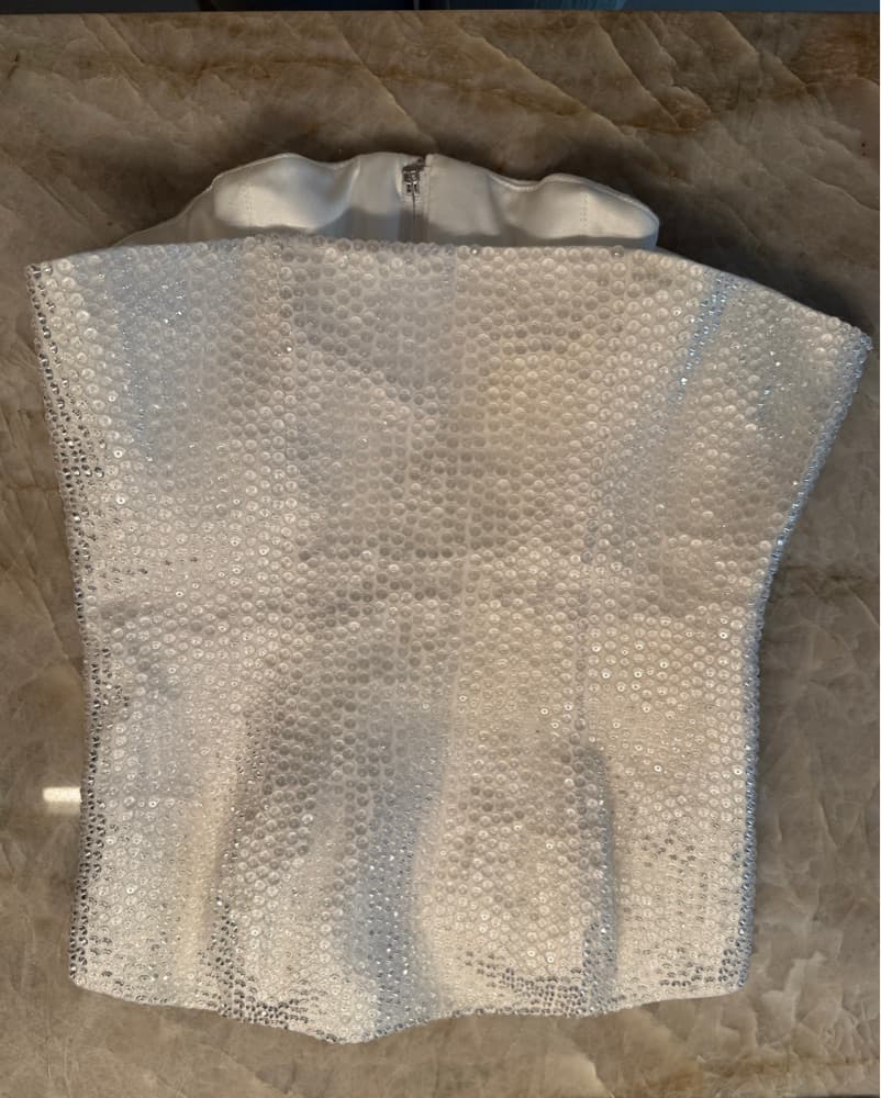 Kyha White beaded Corset And Skirt  - Image 5