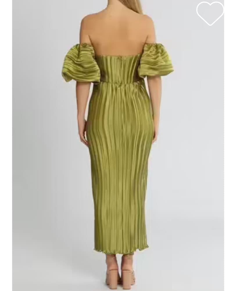 L’idee Pleated Puff Sleeve Dress - Image 4