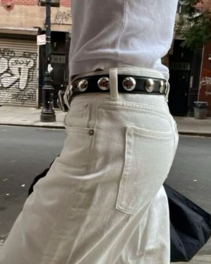 Khaite Benny Studded Belt Black Silver - Image 4