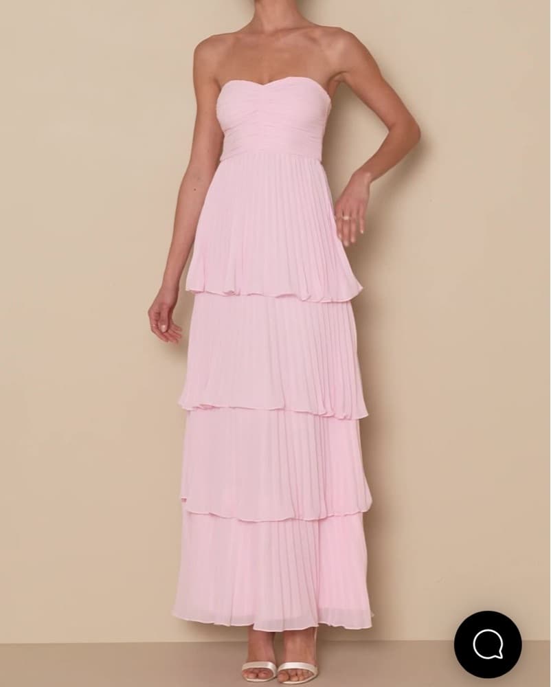 Lulus Light Pink Strapless Tiered Maxi - Image 2