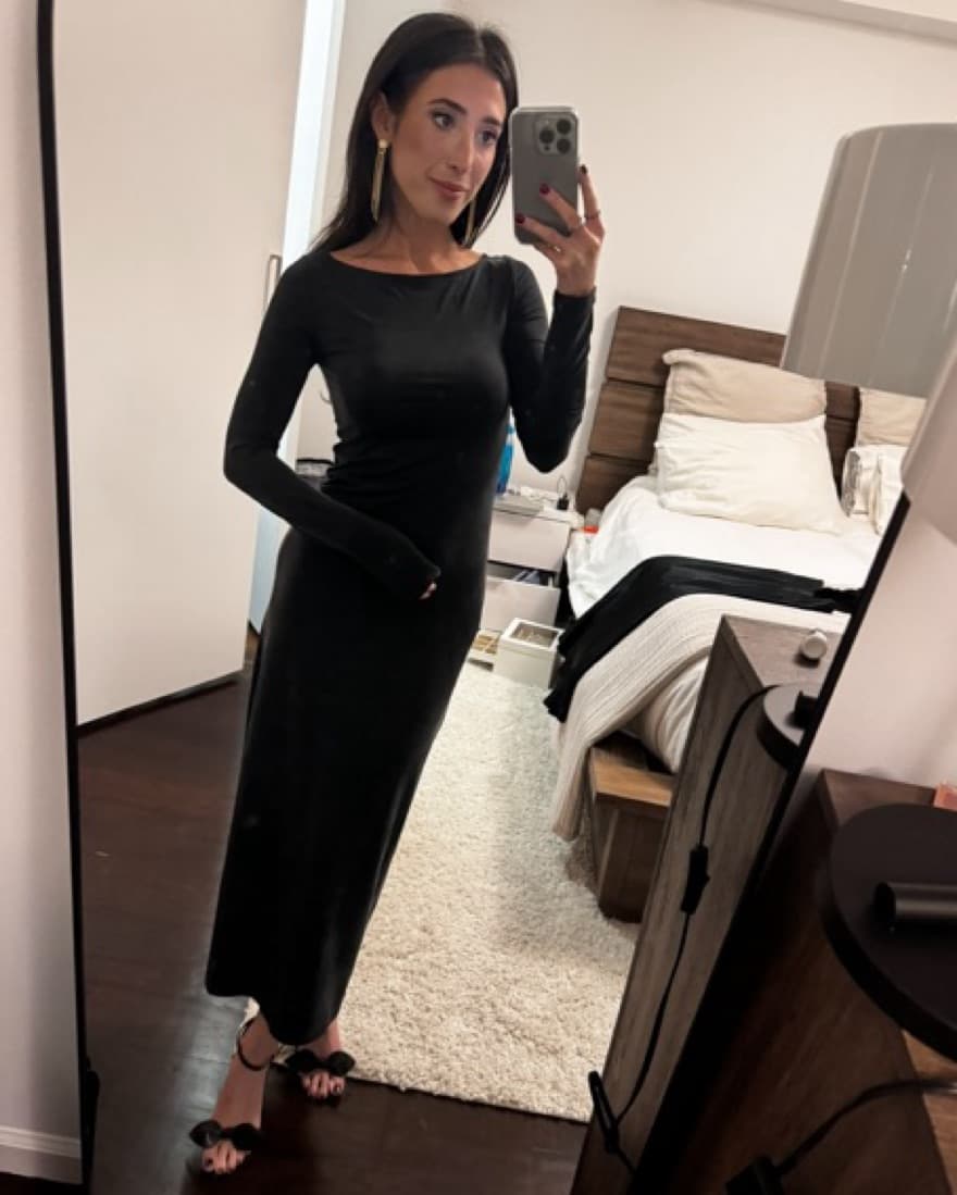 Aritizia Long Sleeve Black Dress - Image 1