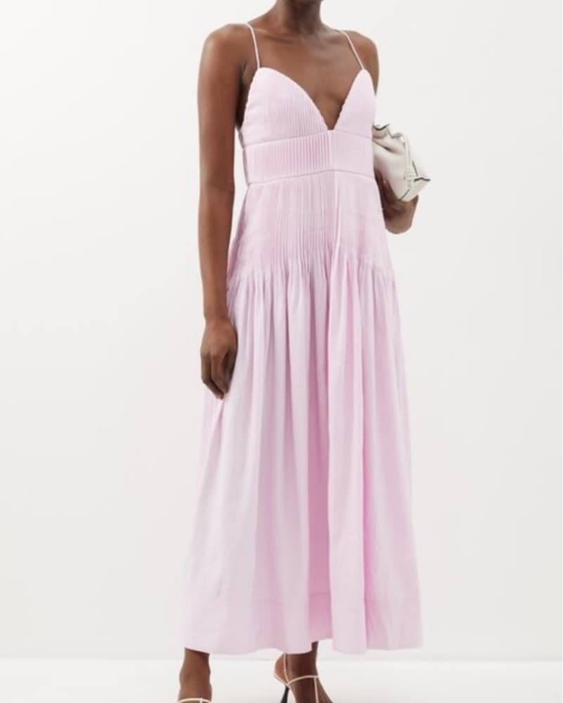 Clea Cameron Linen Blend Pink Dress - Image 1