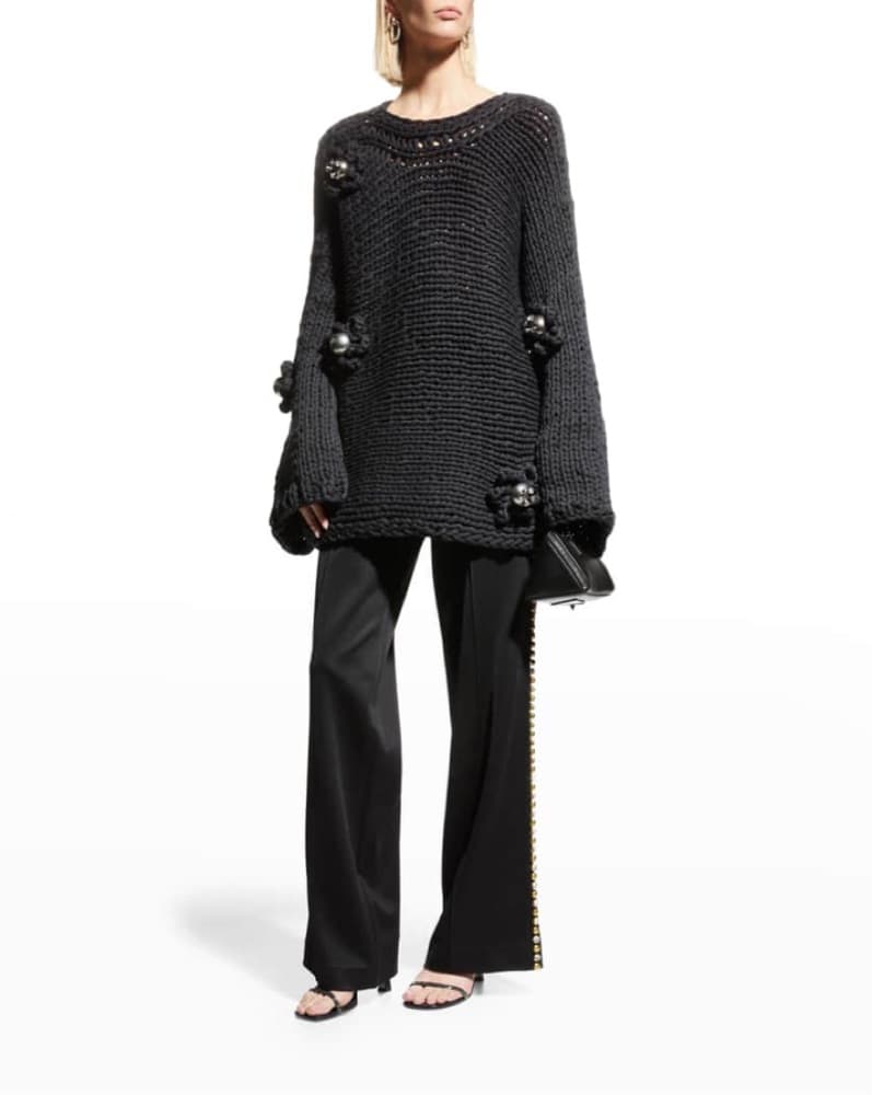 Area Floral Dome Knit Sweater - Image 1