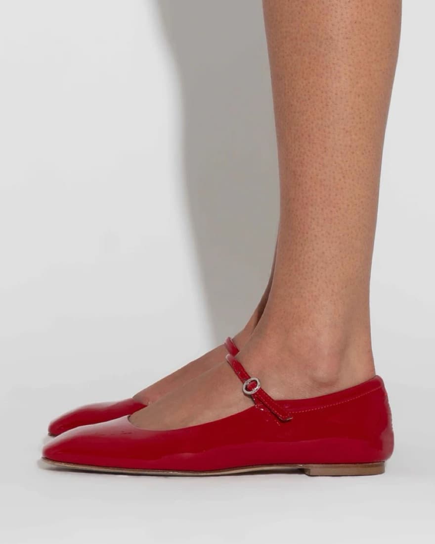 Ayede Patent Red Mary Jane Ballet Flats - Image 1