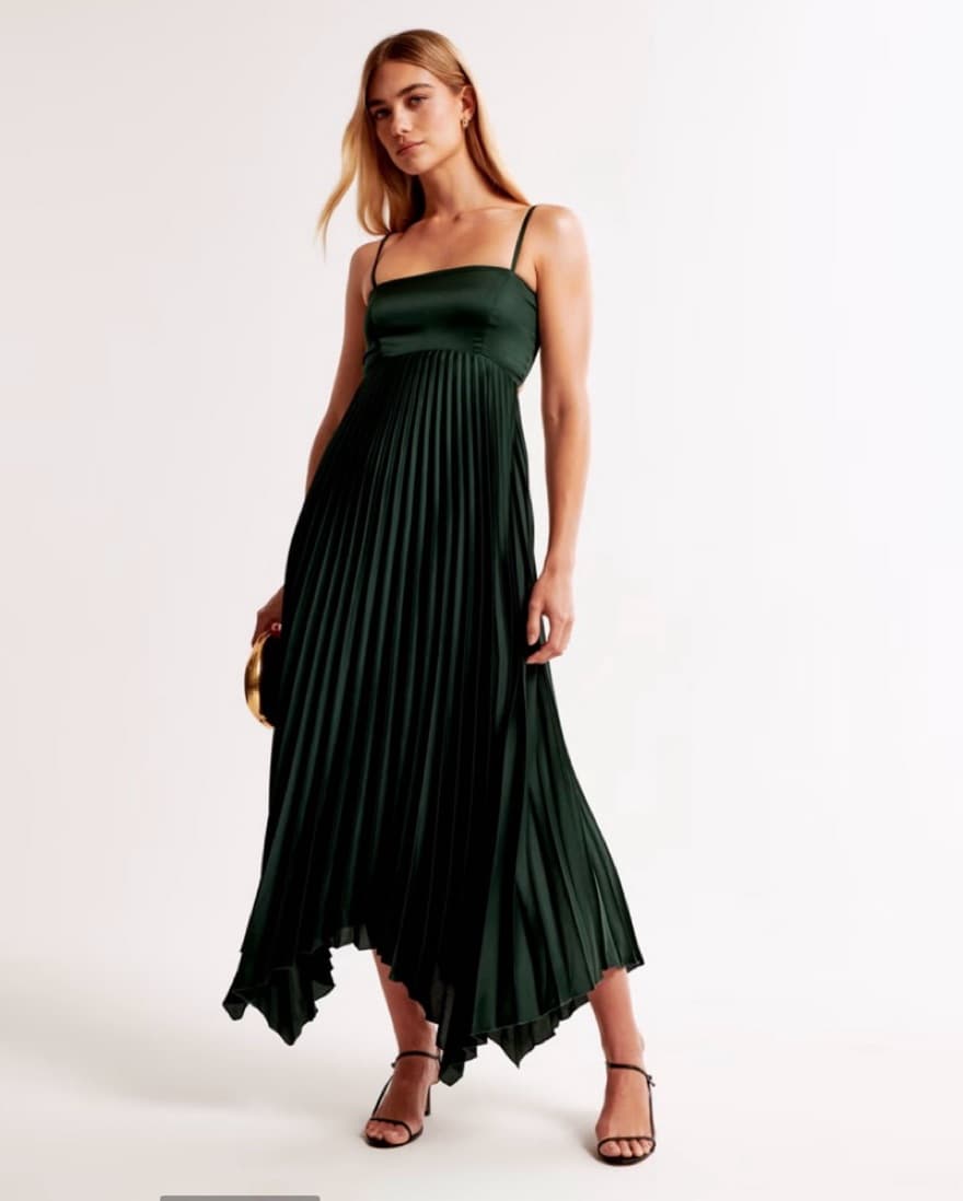 Abercrombie and Fitch Dark Green Dress - Image 2