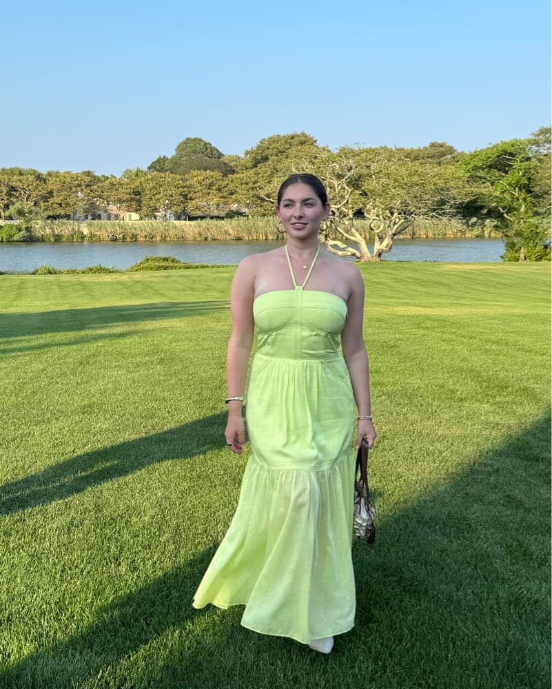 Vibrant Yellow Halter Maxi Dress - Image 2