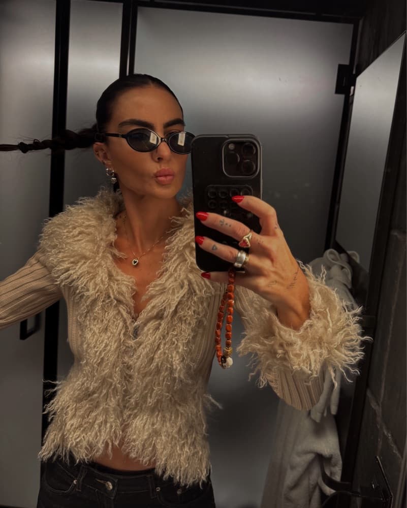 Cressida Faux Fur Sweater in Neutral - Image 3