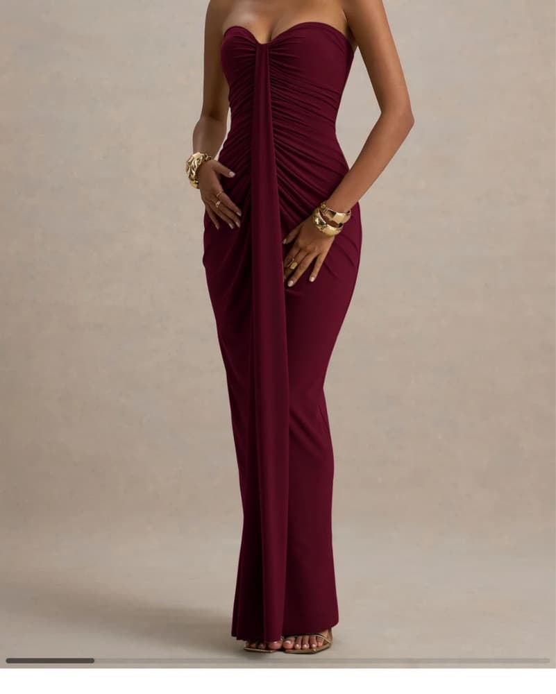 Club London Burgundy Dress - Image 3