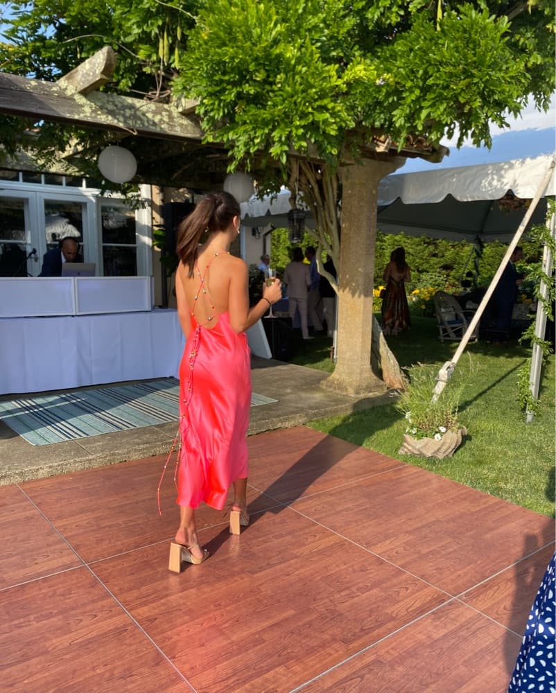 Dannijo Neon Coral Beaded Slip Dress - Image 2