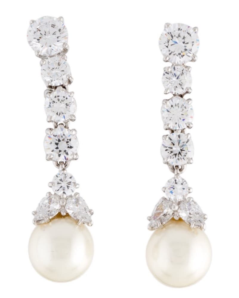 Elegant Pearl Drop Earrings - Image 1
